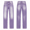 Purple and White High-Rise Straight-Leg Jeans