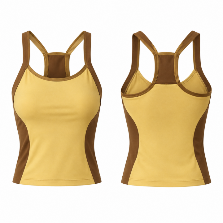 Gold and Brown Racerback Athletic Tank Top