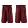 Maroon and Cream Relaxed Straight-Leg Athletic Shorts
