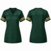 Forest Green and Gold V-Neck Mesh Athletic T-Shirt