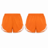 Orange and White Athletic Shorts with Dolphin Hem and Elastic Waistband