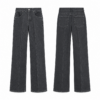 Black and Gray High-Rise Wide-Leg Jeans