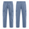 Blue and White Straight Leg Jeans